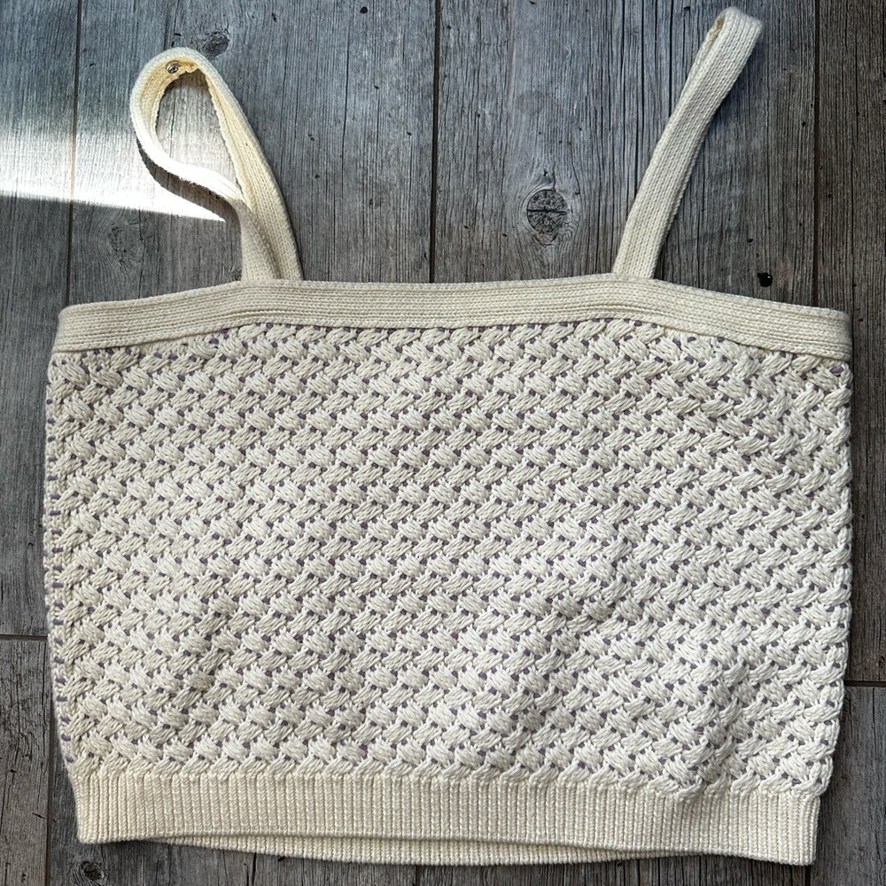 Veronica Beard Knit Tank Lavendar and Cream S/M
